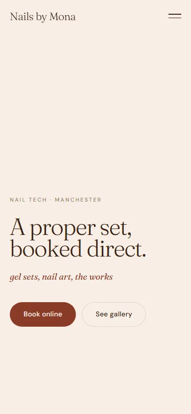 Nails by Mona sample website